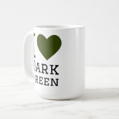 Ich liebe dunkelgrün kaffeetasse (Vorderseite Links)