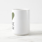 Ich liebe dunkelgrün kaffeetasse (Mittel)
