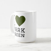 Ich liebe dunkelgrün kaffeetasse (Vorderseite Links)
