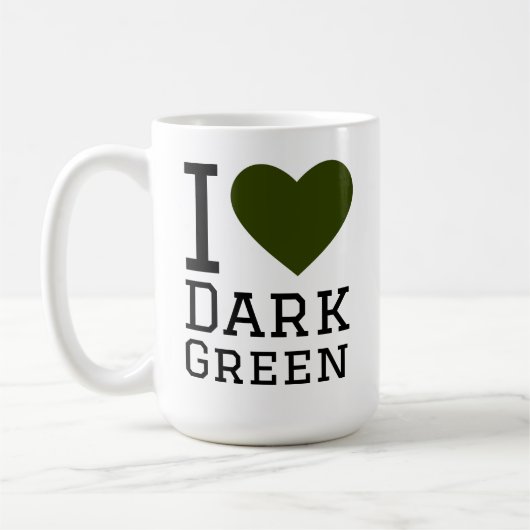 Ich liebe dunkelgrün kaffeetasse (Links)