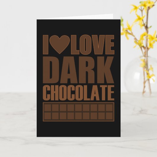 Ich Liebe Dunkle Schokolade Karte (Gelbe Blume)