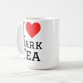Ich liebe dunklen Tee Kaffeetasse (Vorderseite Links)