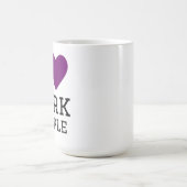 Ich liebe dunkles Violett Kaffeetasse (Mittel)
