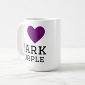 Ich liebe dunkles Violett Kaffeetasse (Vorderseite Links)
