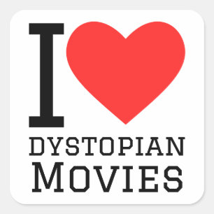 Ich Liebe dystopischer Filme Quadratischer Aufkleber