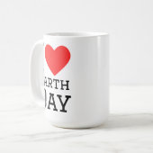 Ich liebe Earth Day Quadrat-Aufkleber Kaffeetasse (Vorderseite Links)