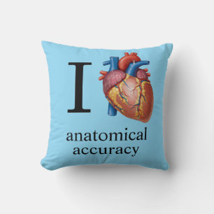 Ich liebe {echtes Herz] Anatomische Genauigkeit -  Kissen