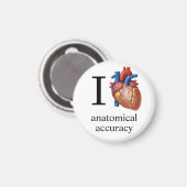 Ich liebe {echtes Herz] Anatomische Genauigkeit -  Magnet (Vorderseite/Rückseite)