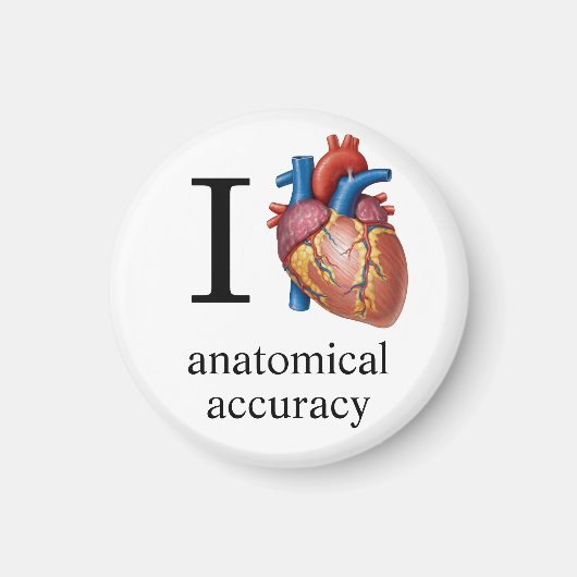 Ich liebe {echtes Herz] Anatomische Genauigkeit -  Magnet (Vorne)