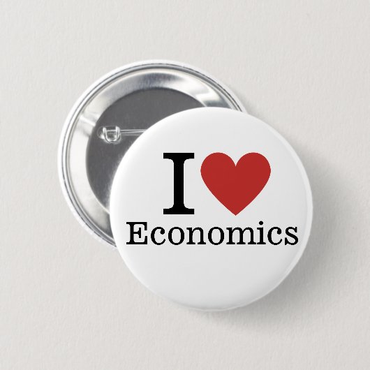 Ich ❤️ Liebe Economics CUSTOM-Buttone Button (Vorne & Hinten)