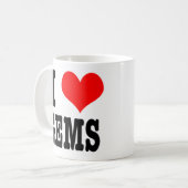 ICH LIEBE EDELSTEINE KAFFEETASSE (Vorderseite Links)