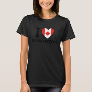 Ich liebe Edmonton Kanada Herz Flagge T-Shirt