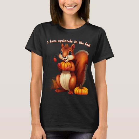 Ich liebe Eichhörnchen im Herbst T-Shirt (Vorderseite)