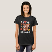 Ich liebe Eichhörnchen Süße Herbstblätter Eichel T-Shirt (Vorne ganz)