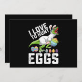 Ich Liebe, Eier zu Ostern Dinosaurier zu jagen Rex Einladung (Vorne/Hinten)