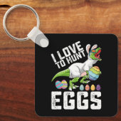 Ich Liebe, Eier zu Ostern Dinosaurier zu jagen Rex Schlüsselanhänger (Vorderseite)