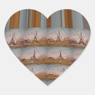 Ich liebe Eiffelturm  Paris mit Liebe blauer Himme Herz-Aufkleber