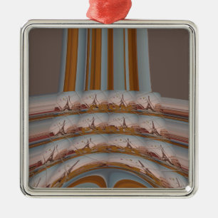 Ich liebe Eiffelturm Paris mit Liebe blauer Himme Silbernes Ornament