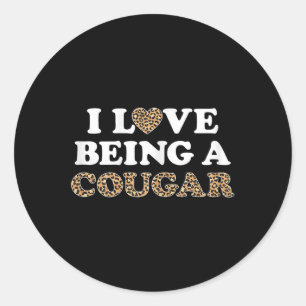 Ich Liebe ein Cougar Outfit Cougars Herz Girlfri Runder Aufkleber