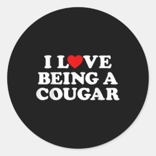 Ich Liebe ein Cougar Outfit Cougars Herz Hot Gir Runder Aufkleber