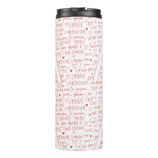 Ich liebe ein Du — Personalisierte Anfangsbuchstab Thermosbecher (Rückseite)