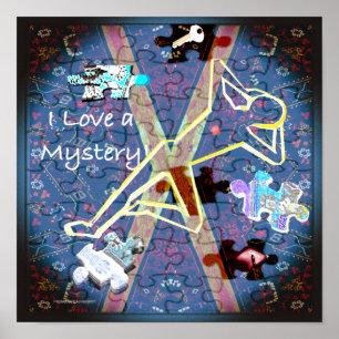 Ich Liebe ein Geheimnis - blaue Hinweise Poster