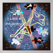 Ich Liebe ein Mysterium - blaue Hinweise Poster (Vorne)