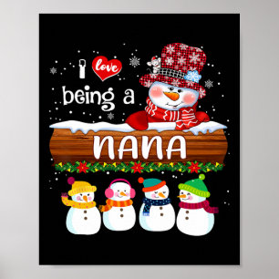 Ich Liebe, ein Nana Snowman Fun frohe Weihnachten Poster