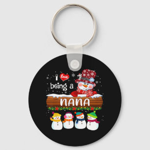 Ich Liebe, ein Nana Snowman Fun frohe Weihnachten  Schlüsselanhänger
