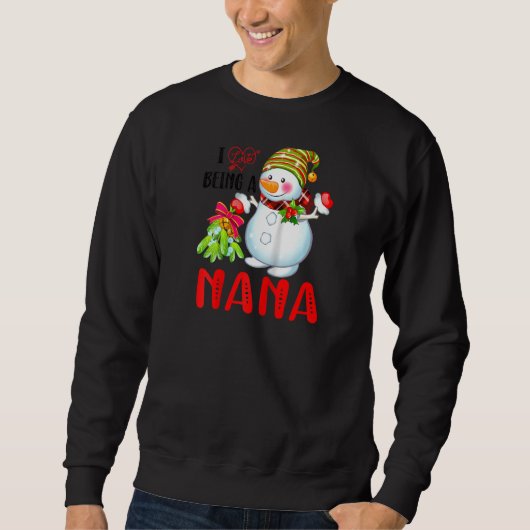 Ich Liebe, ein Nana Xmas Snowman Scarf Weihnachten Sweatshirt (Vorderseite)