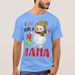 Ich Liebe, ein Nana Xmas Snowman Scarf Weihnachten T-Shirt