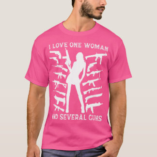 Ich Liebe eine Frau und mehrere Gewehre Funny Guns T-Shirt