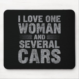 Ich liebe eine Frau und mehrere lustige Autotyp Gr Mousepad