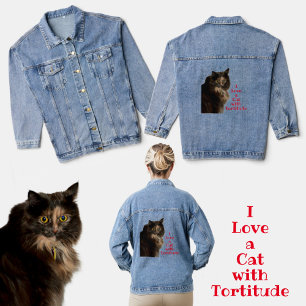 Ich liebe eine Katze mit Tortitude Fotografie Jeansjacke