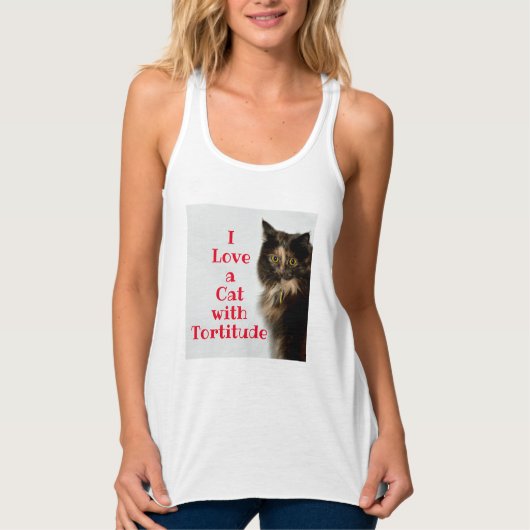 Ich Liebe eine Katze mit Tortitude Tank Top (Vorderseite)