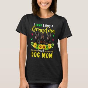 Ich Liebe eine Oma und Hunde Mama Dobermann Hunde T-Shirt