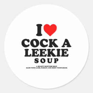 Ich liebe eine schottische Lauchsuppe, schottische Runder Aufkleber