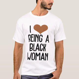Ich Liebe, eine schwarze Frau Niedlich Brown Heart T-Shirt