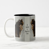 Ich Liebe eine Tortie Cat Feline Fotografie Zweifarbige Tasse (Links)