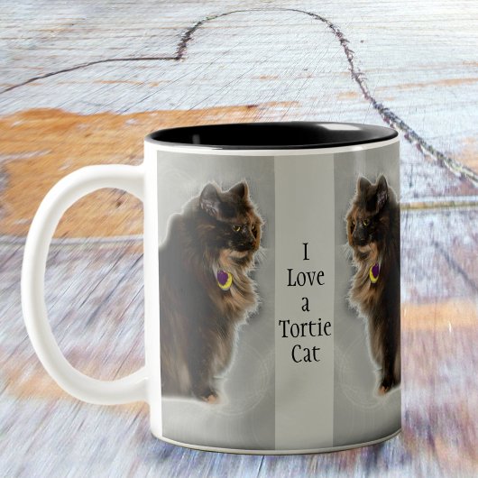 Ich Liebe eine Tortie Cat Feline Fotografie Zweifarbige Tasse