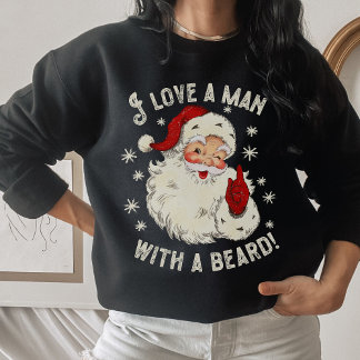 Ich Liebe einen Mann mit Bart Vintag Weihnachten Sweatshirt