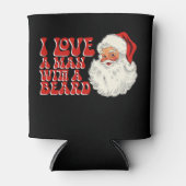 Ich Liebe einen Mann mit Bart Weihnachtsfeiertag Dosenkühler (Vorderseite)