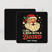 Ich Liebe einen Mann mit Bart Weihnachtsmann lusti Einladung (Vorne/Hinten)