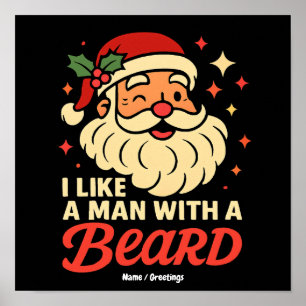 Ich Liebe einen Mann mit Bart Weihnachtsmann lusti Poster