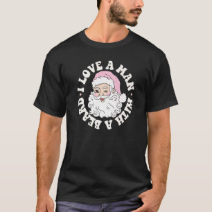 Ich Liebe einen Mann mit dem Weihnachtsmann Retro T-Shirt