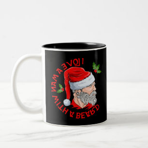 Ich liebe einen Mann mit einem Bart Santa Claus Zweifarbige Tasse