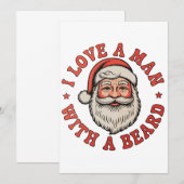 Ich liebe einen Mann mit einem Bart Weihnachtsmann Einladung (Vorne/Hinten)