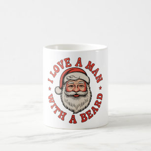 Ich liebe einen Mann mit einem Bart Weihnachtsmann Kaffeetasse