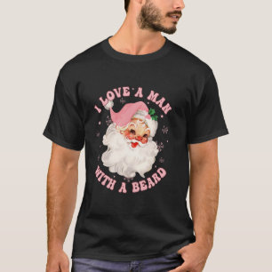 Ich Liebe einen Mann mit einem lustigen Bart Santa T-Shirt