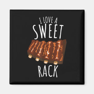 Ich Liebe einen süßen Rack Funny Grillen Grilling Magnet